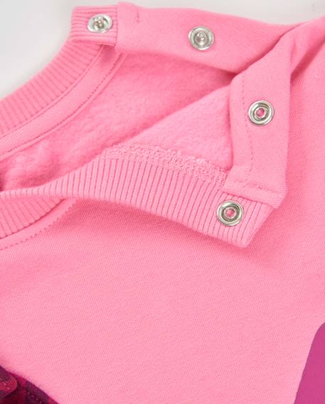 Sweat fille en molleton à motif girafe et volants Rose 5 - vertbaudet enfant 