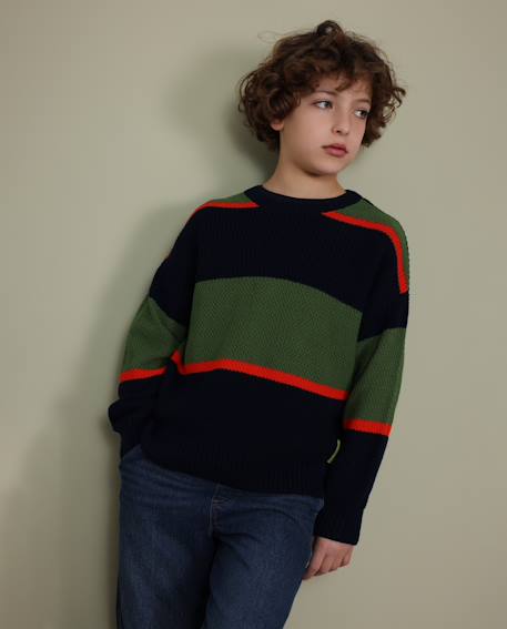 Jean garçon avec taille élastique et coupe droite Bleu 1 - vertbaudet enfant 