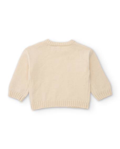 Pull en tricot pour fille avec détail floral et toucher doux Blanc 2 - vertbaudet enfant 