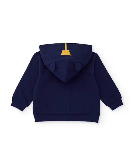 Ensemble garçon en molleton avec sweat à capuche oreilles et pantalon Bleu 4 - vertbaudet enfant 