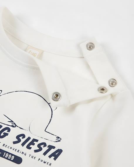 T-shirt en maille pour garçon avec imprimé ours et toucher doux Blanc 3 - vertbaudet enfant 
