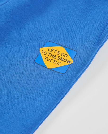 Pantalon en molleton pour garçon avec poche imprimée Bleu 5 - vertbaudet enfant 