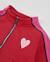 Sweat zippé fille en molleton doux à motif cœurs Rouge 4 - vertbaudet enfant 