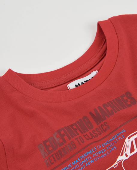 T-shirt garçon en jersey avec motif voiture et manches longues Rouge 3 - vertbaudet enfant 