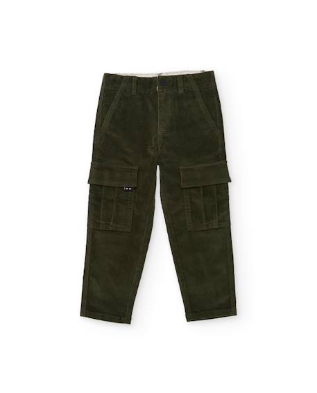 Pantalon garçon en velours côtelé avec poches latérales Vert 2 - vertbaudet enfant 