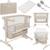 Lit cododo berceau 3en1 jodie réglable en hauteur et inclinaison avec matelas haute densité Beige cream+Beige taupe+Green graphite 1 - vertbaudet enfant 
