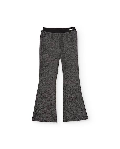 Pantalon fille évasé en tissu brillant Gris 1 - vertbaudet enfant 