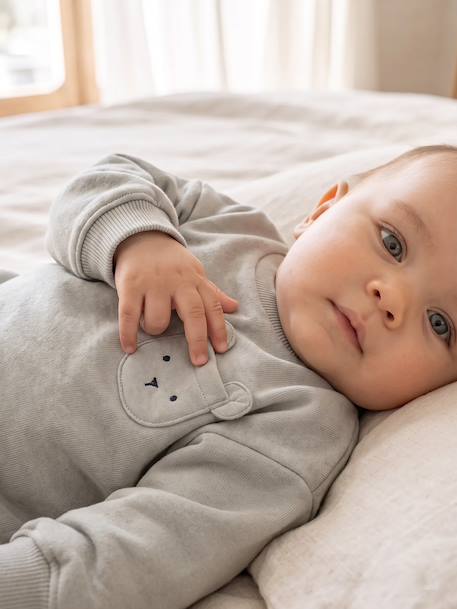 Ensemble sweat et pantalon naissance bébé garçon bleu glacier 10 - vertbaudet enfant 