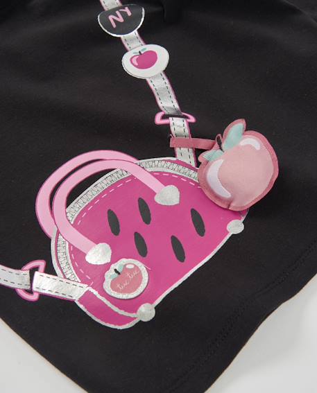 T-shirt fille à manches longues en jersey motif sac bandoulière Noir 4 - vertbaudet enfant 
