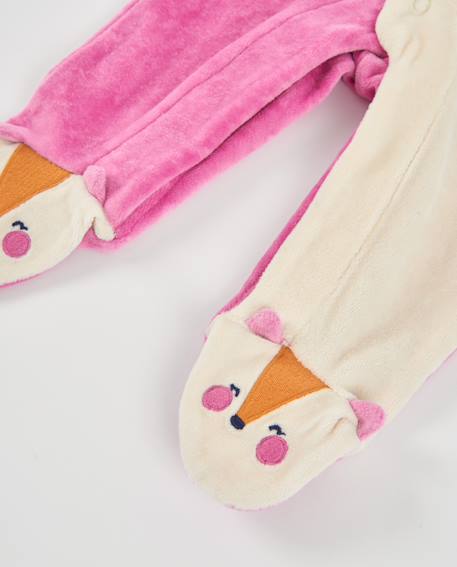Barboteuse en maille pour bébé avec motif animal Rose 4 - vertbaudet enfant 