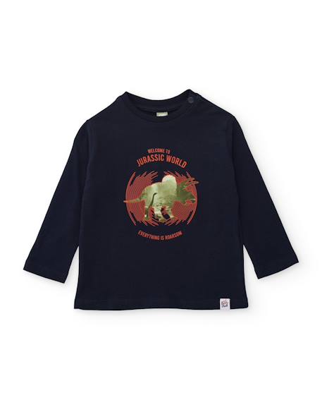 Ensemble pour garçon avec t-shirt imprimé dinosaure Bleu 2 - vertbaudet enfant 