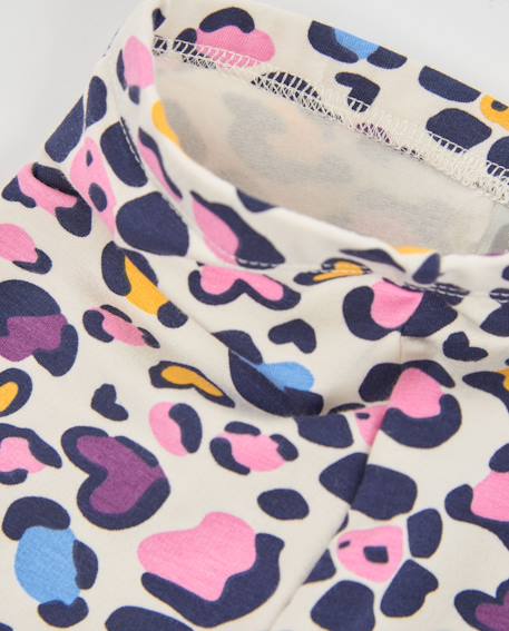 Legging en molleton fille à imprimé animal et matière confortable Blanc 4 - vertbaudet enfant 