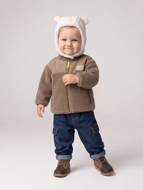 Veste zippée bébé garçon taupe 2 - vertbaudet enfant 