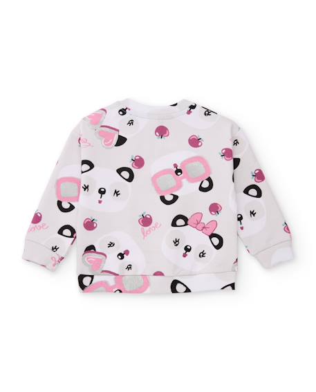 Ensemble fille en molleton avec sweat panda et legging à nœuds Blanc 5 - vertbaudet enfant 