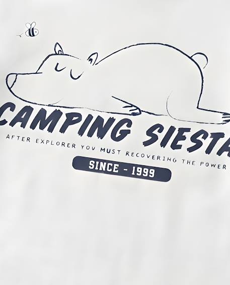 T-shirt en maille pour garçon avec imprimé ours et toucher doux Blanc 4 - vertbaudet enfant 