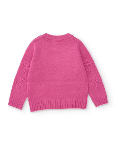 Pull en tricot bébé fille à motif floral et boutons à l'épaule Rose 2 - vertbaudet enfant 