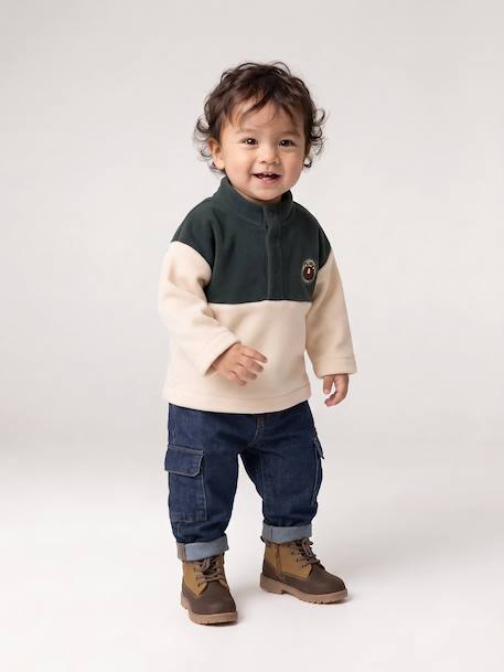 Sweat bébé garçon col montant vert sapin 9 - vertbaudet enfant 