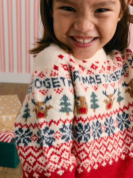 Pull de Noël manches longues Capsule Famille rouge 1 - vertbaudet enfant 