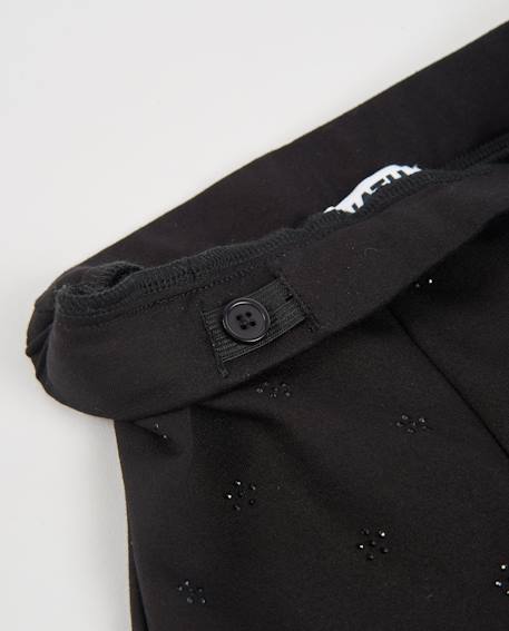 Pantalon pour fille en maille avec coupe droite et décoration subtile Noir 3 - vertbaudet enfant 