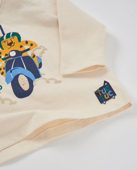 T-shirt à manches longues garçon en jersey avec motif graphique Blanc 4 - vertbaudet enfant 