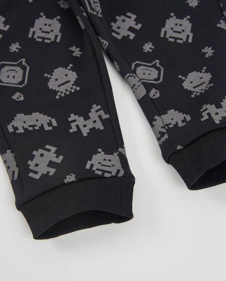 Pantalon en molleton pour garçon avec imprimé amusant Noir 4 - vertbaudet enfant 