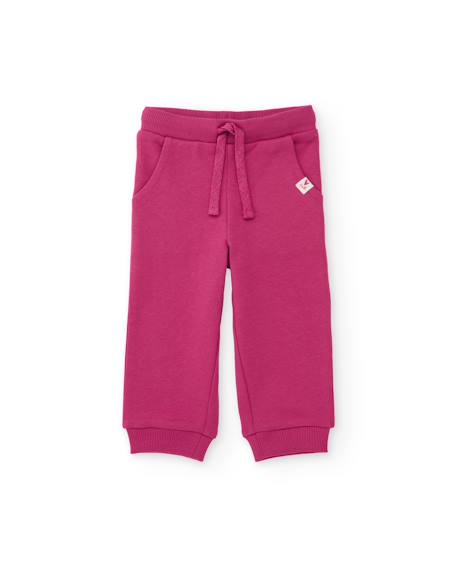 Ensemble en molleton pour bébé fille avec sweat à nœud et pantalon assorti Rose 3 - vertbaudet enfant 