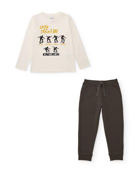 Garçon-Ensemble-Ensemble garçon avec t-shirt en coton design skate et pantalon jogger