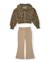 Ensemble fille avec sweat à imprimé animal et leggings évasés Marron 1 - vertbaudet enfant 