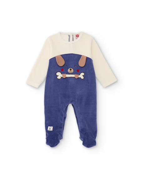 Barboteuse en peluche pour bébé avec motif d'animal Violet 1 - vertbaudet enfant 