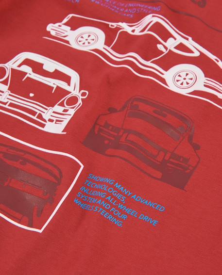 T-shirt garçon en jersey avec motif voiture et manches longues Rouge 4 - vertbaudet enfant 