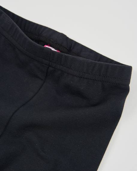 Legging fille en molleton extensible à motif cœur Noir 3 - vertbaudet enfant 