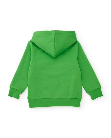 Sweat à capuche pour garçon en molleton avec design jeux vidéo Vert 3 - vertbaudet enfant 