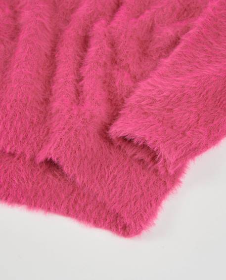 Pull fille en tricot avec texture moelleuse et col rond Rose 5 - vertbaudet enfant 