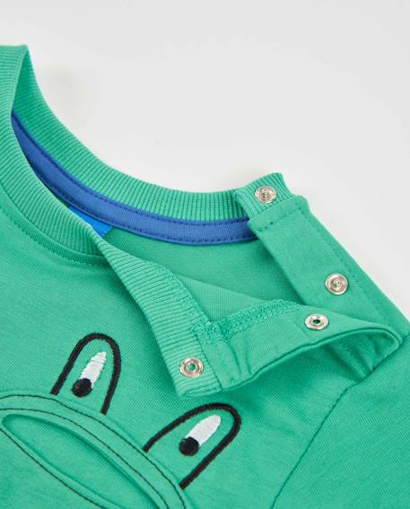 T-shirt bébé garçon en jersey avec poche et imprimé ludique Vert 3 - vertbaudet enfant 