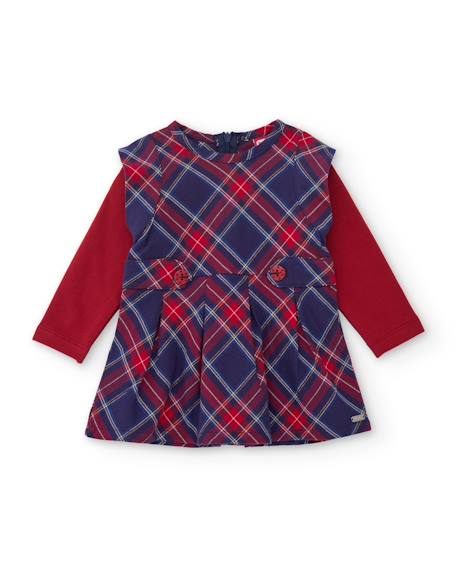 Robe à carreaux pour bébé fille à manches longues Rouge 1 - vertbaudet enfant 