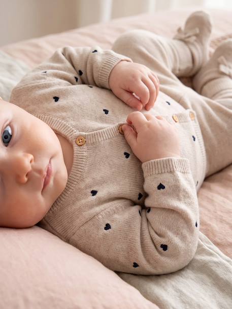 Ensemble 3 pièces bébé fille beige chiné 11 - vertbaudet enfant 
