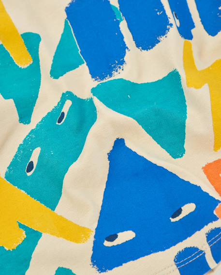 T-shirt garçon en jersey à manches longues et motif géométrique Blanc 5 - vertbaudet enfant 