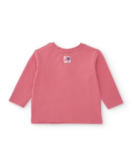 T-shirt bébé fille à manches longues en jersey avec motif imprimé Rose 2 - vertbaudet enfant 