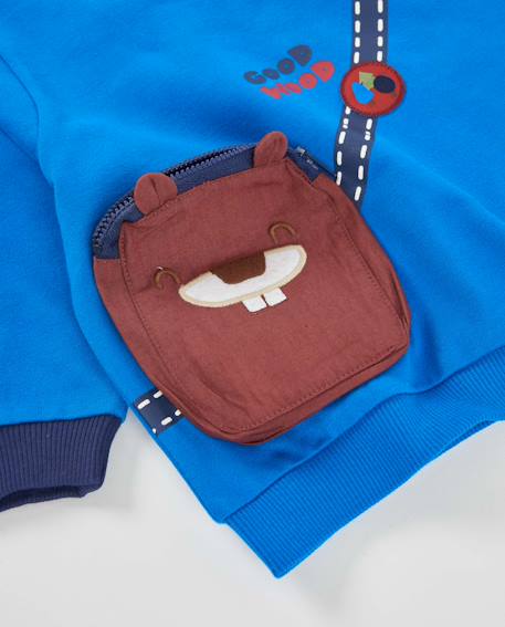 Sweat en molleton pour bébé garçon avec détail bandoulière et toucher doux Bleu 5 - vertbaudet enfant 