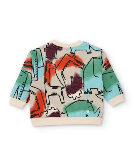 Ensemble garçon en molleton avec sweat motif savane et pantalon assorti Beige 5 - vertbaudet enfant 