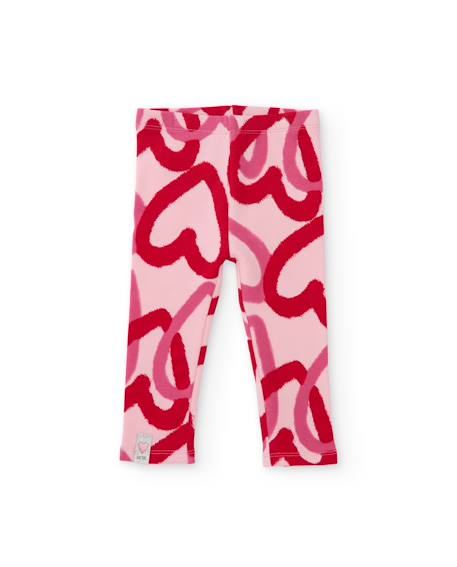 Legging bébé fille en molleton confortable à imprimé cœurs Rose 2 - vertbaudet enfant 