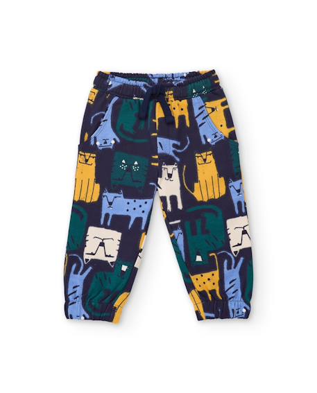Ensemble en molleton garçon sweat motif tigre et pantalon assorti Jaune 4 - vertbaudet enfant 