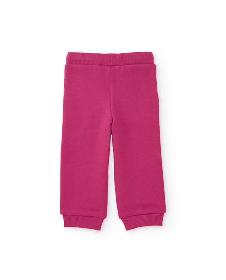 Ensemble en molleton pour bébé fille avec sweat à nœud et pantalon assorti Rose 5 - vertbaudet enfant 
