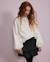 Sweat-shirt fille en molleton avec pierres décoratives et poignets élastiques Blanc 1 - vertbaudet enfant 