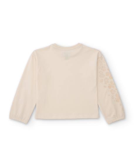 T-shirt de fille en maille avec manches longues et imprimé floral délicat Blanc 2 - vertbaudet enfant 
