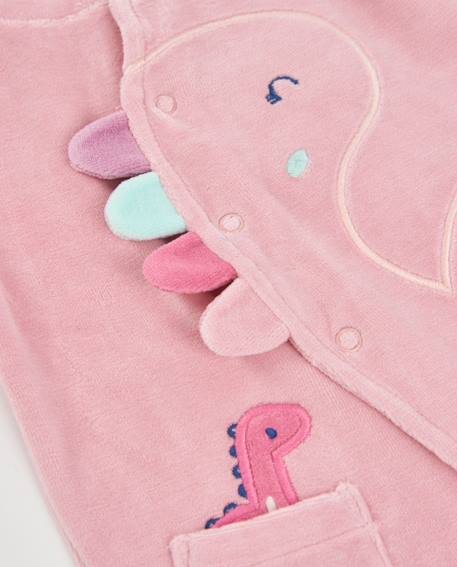 Barboteuse en maille pour bébé avec dinosaures brodés Rose 3 - vertbaudet enfant 
