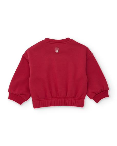 Ensemble fille en molleton avec sweat à motif floral et legging assorti Rouge 4 - vertbaudet enfant 