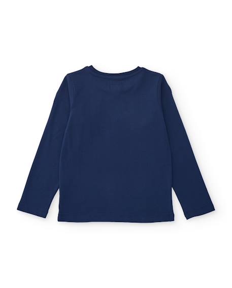 T-shirt garçon en maille avec imprimé d'aventure Bleu 2 - vertbaudet enfant 