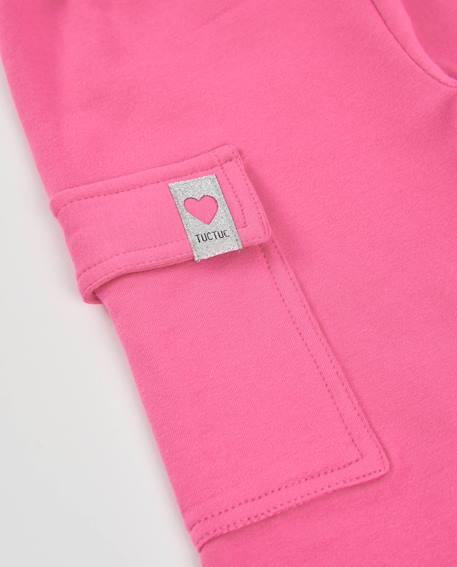 Pantalon cargo fille en molleton doux Rose 4 - vertbaudet enfant 