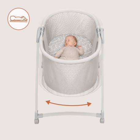 Lit bébé berceau 2en1 gaya pliable avec 4 roues et moustiquaire Beige latte+Beige sand 8 - vertbaudet enfant 